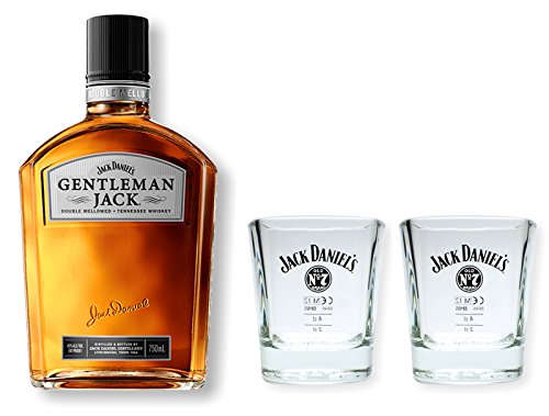 Gentleman Jack Daniels Whiskey 40% 0,7l - Set mit 2 original Tumbler Gläser von Jack Daniel's
