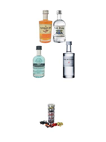 Gin Probierset 1 x London Blue Gin 5 cl + Botanist 5 cl + Duke 5 cl + 1 x Saffron 5 cl + Gin Flight Gewürze zum Verfeinern von Gin Tonic 1er Pack 1 x 12 Gramm Gin Probierset 1 x London Blue Gin 5 cl + Botanist 5 cl + Duke 5 cl + 1 x Saffron 5 cl + Gin Flight Gewürze zum Verfeinern von Gin Tonic 1er Pack 1 x 12 Gramm von Unbekannt