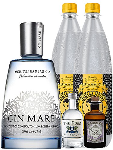 Gin-Set Gin Mare aus Spanien 0,7 Liter + The Duke München Dry Gin 5 cl + Monkey 47 Schwarzwald Dry Gin 5 cl MINIATUR + 2 x Thomas Henry Tonic Water 1,0 Liter Gin-Set Gin Mare aus Spanien 0,7 Liter + The Duke München Dry Gin 5 cl + Monkey 47 Schwarzwald Dry Gin 5 cl MINIATUR + 2 x Thomas Henry Tonic Water 1,0 Liter von Unbekannt