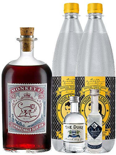 Gin-Set Monkey 47 SLOE GIN Schwarzwald Dry Gin 0,5 Liter + The Duke München Dry Gin 5 cl + Citadelle Gin aus Frankreich 5 cl + 2 x Thomas Henry Tonic Water 1,0 Liter Gin-Set Monkey 47 SLOE GIN Schwarzwald Dry Gin 0,5 Liter + The Duke München Dry Gin 5 cl + Citadelle Gin aus Frankreich 5 cl + 2 x Thomas Henry Tonic Water 1,0 Liter von Unbekannt