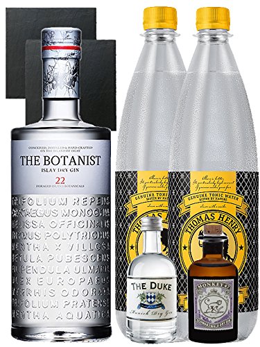 Gin-Set The Botanist Islay Dry Gin 0,7 Liter + The Duke München Dry Gin 5 cl + Monkey 47 Schwarzwald Dry Gin 5 cl MINIATUR + 2 x Thomas Henry Tonic Water 1,0 Liter + 2 Schieferuntersetzer quadratisch 9,5 cm Gin-Set The Botanist Islay Dry Gin 0,7 Liter + The Duke München Dry Gin 5 cl + Monkey 47 Schwarzwald Dry Gin 5 cl MINIATUR + 2 x Thomas Henry Tonic Water 1,0 Liter + 2 Schieferuntersetzer quadratisch 9,5 cm von Unbekannt