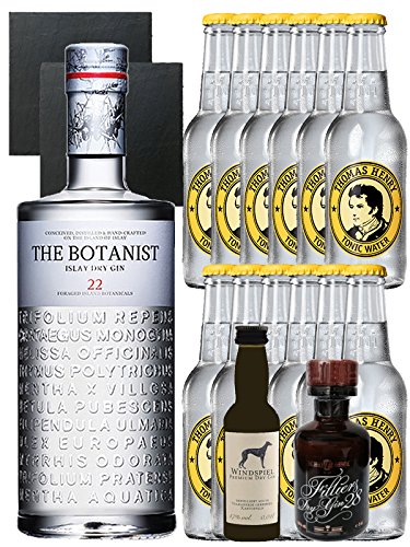 Gin-Set The Botanist Islay Dry Gin 0,7 Liter + Windspiel Premium Dry Gin Deutschland 0,04 Liter + Filliers Premium Dry Gin Belgien 0,05 Liter MINIATUR, 12 x Thomas Henry Tonic Water 0,2 Liter + 2 Schieferuntersetzer quadratisch 9,5 cm Gin-Set The Botanist Islay Dry Gin 0,7 Liter + Windspiel Premium Dry Gin Deutschland 0,04 Liter + Filliers Premium Dry Gin Belgien 0,05 Liter MINIATUR, 12 x Thomas Henry Tonic Water 0,2 Liter + 2 Schieferuntersetzer quadratisch 9,5 cm von Unbekannt