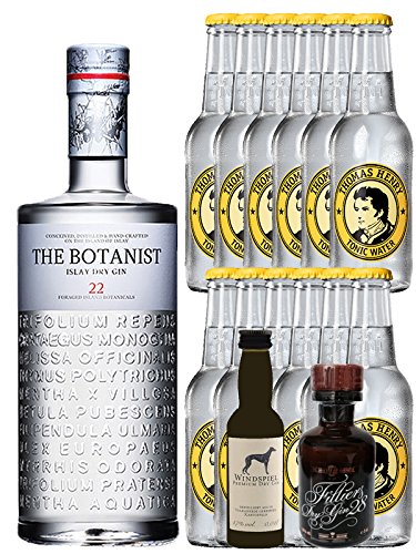 Gin-Set The Botanist Islay Dry Gin 0,7 Liter + Windspiel Premium Dry Gin Deutschland 0,04 Liter + Filliers Premium Dry Gin Belgien 0,05 Liter MINIATUR, 12 x Thomas Henry Tonic Water 0,2 Liter von Unbekannt