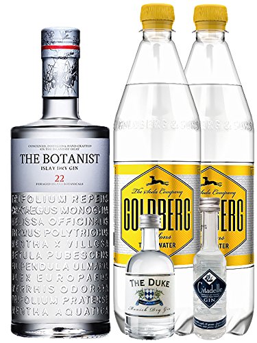 Gin-Set The Botanist Islay Dry Gin 0,7 Liter The Duke München Dry Gin 5 cl + Citadelle Gin aus Frankreich 5 cl + 2 x Goldberg Tonic Water 1,0 Liter von Unbekannt