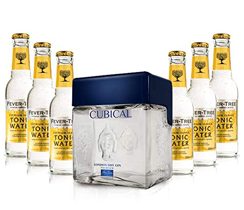 Gin Tonic Set - Cubical London Dry Gin 0,7l (40% Vol) + 6x Fever Tree Tonic Water 200ml inkl. Pfand MEHRWEG -[Enthält Sulfite] von Unbekannt