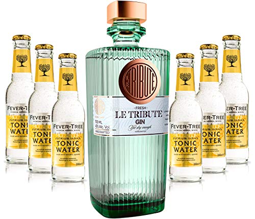 Gin Tonic Set - Le Tribute Gin 0,7l (43% Vol) + 6x Fever Tree Tonic Water 200ml inkl. Pfand MEHRWEG -[Enthält Sulfite] von Unbekannt