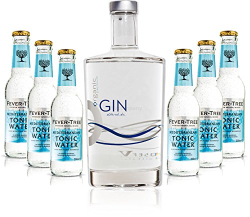 Gin Tonic Set - Organic Gin 0,7l 700ml (40% Vol) + 6x Fever Tree Mediterranean Tonic Water 200ml inkl. Pfand MEHRWEG von Unbekannt