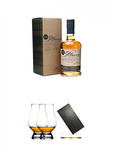 Glen Garioch 12 Jahre Single Malt Whisky 0,7 Liter + The Glencairn Glass Whisky Glas Stölzle 2 Stück + Buffet-Platte Servierplatte Schieferplatte aus Schiefer 60 x 30 cm schwarz von Unbekannt