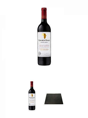 Golden Kaan Cabernet Sauvignon 0,75 Liter + Golden Kaan Cabernet Sauvignon 0,75 Liter + Käseplatten - 1 er - Set 22 x 16 aus Schiefer für Dinnerpartys und Veranstaltungen von Unbekannt