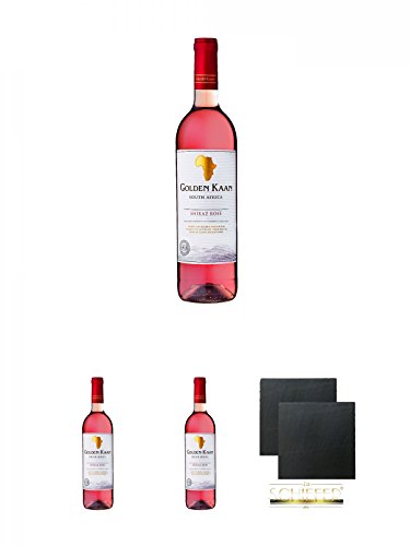 Golden Kaan Shiraz Rose 0,75 Liter + Golden Kaan Shiraz Rose 0,75 Liter + Golden Kaan Shiraz Rose 0,75 Liter + Schiefer Glasuntersetzer eckig ca. 9,5 cm Ø 2 Stück Golden Kaan Shiraz Rose 0,75 Liter + Golden Kaan Shiraz Rose 0,75 Liter + Golden Kaan Shiraz Rose 0,75 Liter + Schiefer Glasuntersetzer eckig ca. 9,5 cm Ø 2 Stück von Unbekannt