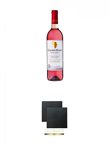 Golden Kaan Shiraz Rose 0,75 Liter + Schiefer Glasuntersetzer eckig ca. 9,5 cm Ø 2 Stück Golden Kaan Shiraz Rose 0,75 Liter + Schiefer Glasuntersetzer eckig ca. 9,5 cm Ø 2 Stück von Unbekannt