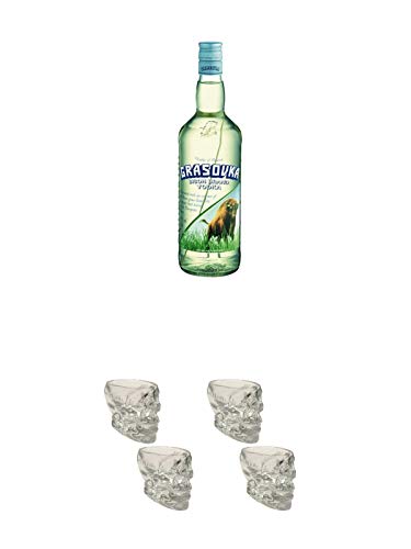 Grasovka Vodka aus Polen 1,0 Liter + Wodka Totenkopf Shotglas 2 Stück + Wodka Totenkopf Shotglas 2 Stück Grasovka Vodka aus Polen 1,0 Liter + Wodka Totenkopf Shotglas 2 Stück + Wodka Totenkopf Shotglas 2 Stück von Unbekannt