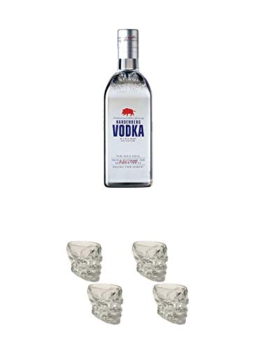 Hardenberg Premium Vodka 0,5 Liter + Wodka Totenkopf Shotglas 2 Stück + Wodka Totenkopf Shotglas 2 Stück von Unbekannt