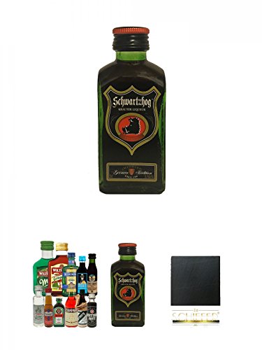 Hardenberg Schwartzhog Kräuterbitter 0,05 Liter MINI + Kräuterschnaps Probierset jeweils 1 x Becherovka 5cl, Dirty Harry 2cl, Fernet Branca 2cl, Kettenfett 2cl, Lütje Minze 2cl, Ratzeputz 2cl, Jägermeister 2cl, Campari Bitter 4cl, Underberg 2cl, Wilthener von Unbekannt