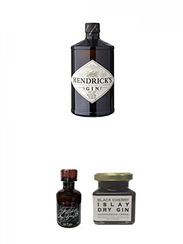 Hendricks Gin Small Batch 0,7 Liter + Filliers Premium Dry Gin Belgien 0,05 Liter MINIATUR + Islay Dry Gin Black Cherry Sauerkirsche Marmelade 150 Gramm von Unbekannt