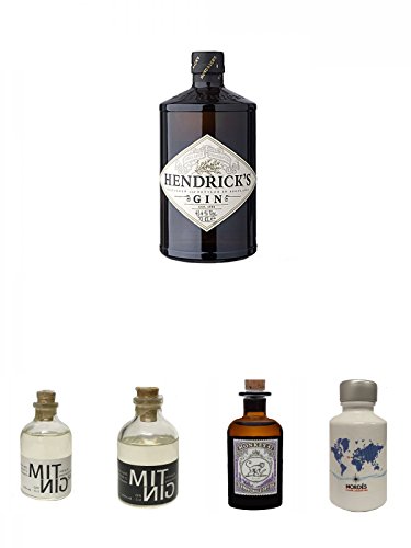 Hendricks Gin Small Batch 5 cl + Mitnig 58 Gin - White - 0,05 Liter MINIATUR + Mitnig Gin - Black - 0,05 Liter MINIATUR + Monkey 47 Schwarzwald Dry Gin 5 cl MINIATUR + Nordes Atlantic Gin 0,05 Liter Miniatur von Unbekannt