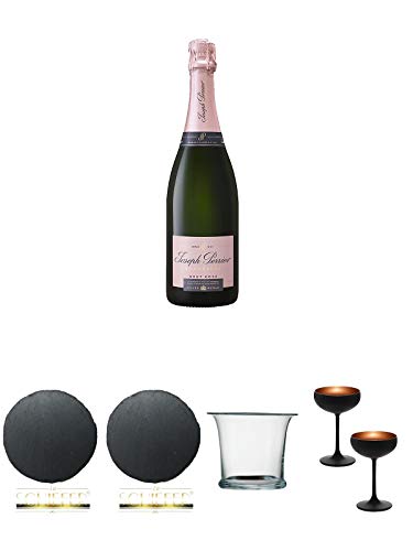 JOSEPH PERRIER - ROSE - Brut Champagner 0,75 Liter + Schiefer Glasuntersetzer RUND ca. 9,5 cm Durchmesser + Schiefer Glasuntersetzer RUND ca. 9,5 cm Durchmesser + Sekt/Champagnerkühler mundgeblasen 1 Stück - 2000055 + Sektschale/Champagnerschale Stölzle JOSEPH PERRIER - ROSE - Brut Champagner 0,75 Liter + Schiefer Glasuntersetzer RUND ca. 9,5 cm Durchmesser + Schiefer Glasuntersetzer RUND ca. 9,5 cm Durchmesser + Sekt/Champagnerkühler mundgeblasen 1 Stück - 2000055 + Sektschale/Champagnerschale Stölzle von Unbekannt