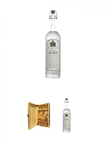 Jacopo Maria di Poli - Bio - Grappa 0,7 Liter + 1a Whisky Holzbox für 2 Flaschen mit Hakenverschluss + Jacopo Maria di Poli - Bio - Grappa 0,7 Liter von Unbekannt