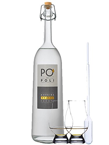 Jacopo Poli Po di Poli Morbida Grappa Moscato Italien 0,7 Liter + 2 Glencairn Gläser + Einwegpipette 1 Stück von Unbekannt