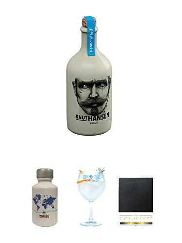 Knut Hansen Dry Gin 0,5 Liter + Nordes Atlantic Gin 0,05 Liter Miniatur + Gin Sul Copo Ballon Glas 1 Stück + Schiefer Glasuntersetzer eckig ca. 9,5 cm Durchmesser Knut Hansen Dry Gin 0,5 Liter + Nordes Atlantic Gin 0,05 Liter Miniatur + Gin Sul Copo Ballon Glas 1 Stück + Schiefer Glasuntersetzer eckig ca. 9,5 cm Durchmesser von Unbekannt