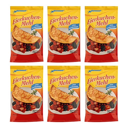 Komet Eierkuchenmehl 6er Pack (6 x 125 g) für 6 x 4 Portionen Backmischung ohne Zuckerzusatz von Unbekannt