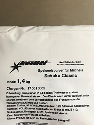 Komet Schoko Classic 1,4 Kg Eispulver Softeispulver Speiseeispulver Eismaschine von Unbekannt