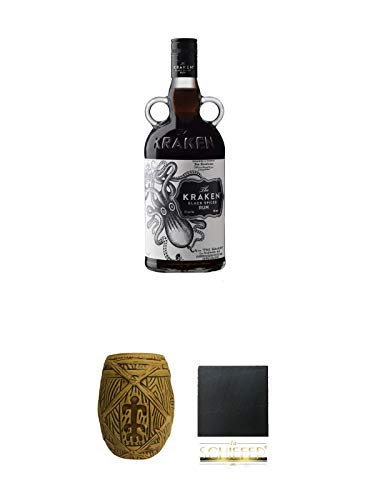 Kraken Black Spiced 1,0 Liter + Plantation MUG ohne Eichstrich 1 Stück + Schiefer Glasuntersetzer eckig ca. 9,5 cm Durchmesser Kraken Black Spiced 1,0 Liter + Plantation MUG ohne Eichstrich 1 Stück + Schiefer Glasuntersetzer eckig ca. 9,5 cm Durchmesser von Unbekannt
