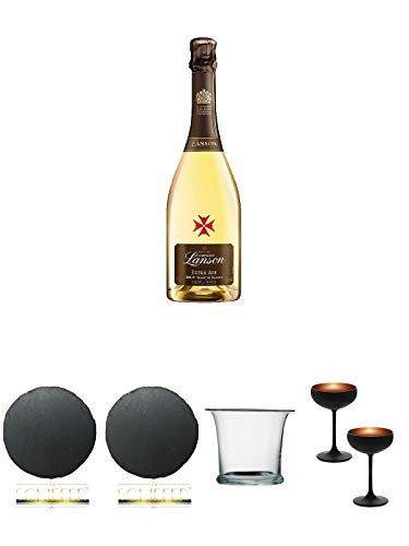 Lanson Champagner Extra Age 0,75 Liter + Schiefer Glasuntersetzer RUND ca. 9,5 cm Durchmesser + Schiefer Glasuntersetzer RUND ca. 9,5 cm Durchmesser + Sekt/Champagnerkühler mundgeblasen 1 Stück - 2000055 + Sektschale/Champagnerschale Stölzle 2 Gläser - O Lanson Champagner Extra Age 0,75 Liter + Schiefer Glasuntersetzer RUND ca. 9,5 cm Durchmesser + Schiefer Glasuntersetzer RUND ca. 9,5 cm Durchmesser + Sekt/Champagnerkühler mundgeblasen 1 Stück - 2000055 + Sektschale/Champagnerschale Stölzle 2 Gläser - O von Unbekannt