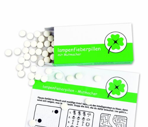 Liebeskummer, Lampenfieberpillen, Traubenzuckerdragées mit Mutmacher, 25g Liebeskummer, Lampenfieberpillen, Traubenzuckerdragées mit Mutmacher, 25g von Unbekannt