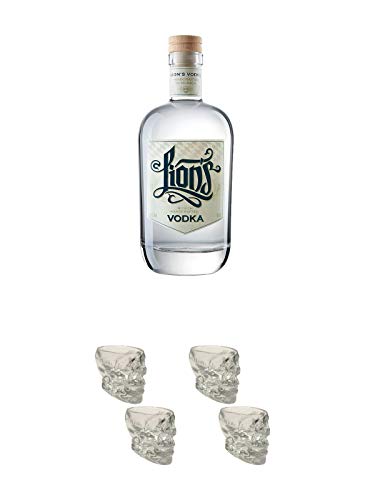 Lions Vodka 42% 0,7 Liter + Wodka Totenkopf Shotglas 2 Stück + Wodka Totenkopf Shotglas 2 Stück von Unbekannt