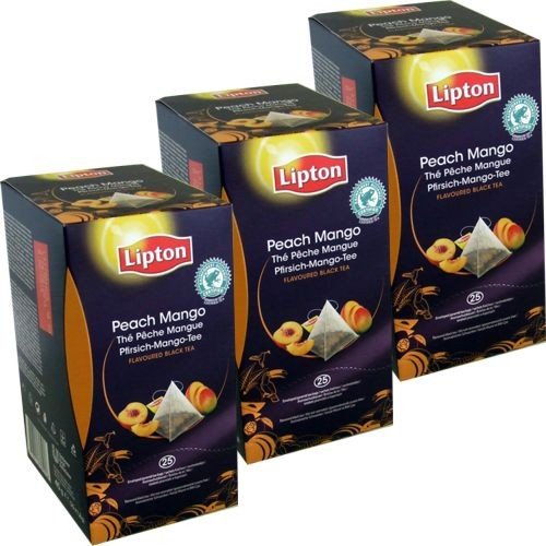 Lipton Pyramiden Teebeutel Pfirsich-Mango-Tee 3 x 25 Btl. (Peach Mango Tea) Vakuumverpackt von Unbekannt