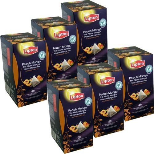 Lipton Pyramiden Teebeutel Pfirsich-Mango-Tee 6 x 25 Btl. (Peach Mango Tea) Vakuumverpackt von Unbekannt