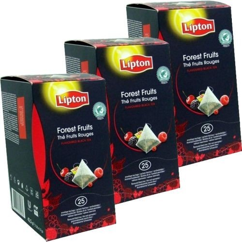 Lipton Pyramiden Teebeutel Waldfrucht 3 x 25 Btl. (Forest Fruit) Vakuumverpackt von Unbekannt