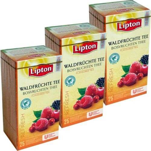 Lipton Teebeutel Waldfrucht 3 x 25 Btl. (Forest Fruit) Vakuumverpackt von Unbekannt
