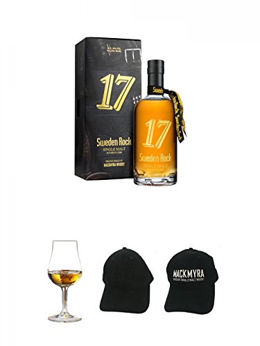 Mackmyra Sweden ROCK 2017 Limited Edition 0,7 Liter + Mackmyra Whisky Nosing Glas 1 Stück + Mackmyra Basecap schwarz mit schwarzem Logo + Mackmyra Basecap schwarz mit weißem Logo von Unbekannt