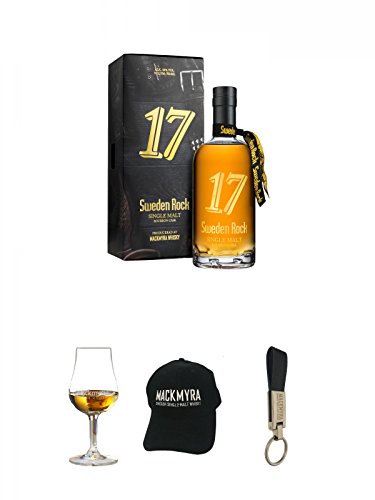 Mackmyra Sweden ROCK 2017 Limited Edition 0,7 Liter + Mackmyra Whisky Nosing Glas 1 Stück + Mackmyra Basecap schwarz mit weißem Logo + Mackmyra Schlüsselanhänger Leder/Metall von Unbekannt