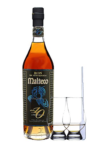 Malteco Anejo Suave 10 Jahre Guatemala 0,7 Liter + 2 Glencairn Gläser + Einwegpipette 1 Stück von Unbekannt