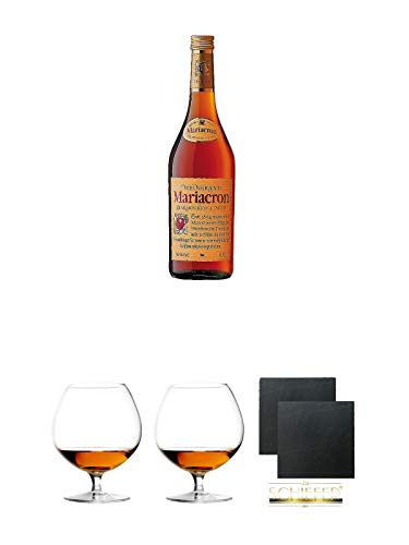 Mariacron Weinbrand 0,7 Liter + Cognacglas/Schwenker Stölzle 1 Stück - 103/18 + Cognacglas/Schwenker Stölzle 1 Stück - 103/18 + Schiefer Glasuntersetzer eckig ca. 9,5 cm Ø 2 Stück Mariacron Weinbrand 0,7 Liter + Cognacglas/Schwenker Stölzle 1 Stück - 103/18 + Cognacglas/Schwenker Stölzle 1 Stück - 103/18 + Schiefer Glasuntersetzer eckig ca. 9,5 cm Ø 2 Stück von Diverse