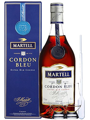 Martell Cordon Bleu Frankreich 0,7 Liter + 2 Glencairn Gläser und Einwegpipette Martell Cordon Bleu Frankreich 0,7 Liter + 2 Glencairn Gläser und Einwegpipette von Unbekannt