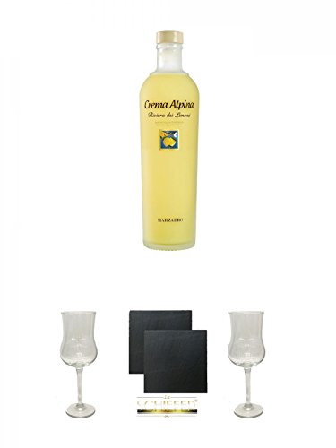 Marzadro Crema Limoncino - Zitrone Likör 0,2 Liter + Marzadro Grappa Gläser mit Eichstrich 2cl und 4cl 1 Stück + Schiefer Glasuntersetzer eckig ca. 9,5 cm Ø 2 Stück + Marzadro Grappa Gläser mit Eichstrich 2cl und 4cl 1 Stück Marzadro Crema Limoncino - Zitrone Likör 0,2 Liter + Marzadro Grappa Gläser mit Eichstrich 2cl und 4cl 1 Stück + Schiefer Glasuntersetzer eckig ca. 9,5 cm Ø 2 Stück + Marzadro Grappa Gläser mit Eichstrich 2cl und 4cl 1 Stück von Unbekannt