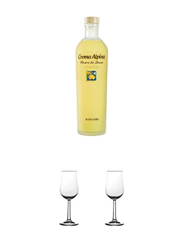 Marzadro Crema Limoncino - Zitrone Likör 0,7 Liter + Nosing Gläser Kelchglas Bugatti mit Eichstrich 2cl und 4cl 1 Stück + Nosing Gläser Kelchglas Bugatti mit Eichstrich 2cl und 4cl 1 Stück von Unbekannt