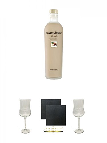 Marzadro Crema Nocciola - Haselnuss Likör 0,2 Liter + Marzadro Grappa Gläser mit Eichstrich 2cl und 4cl 1 Stück + Schiefer Glasuntersetzer eckig ca. 9,5 cm Ø 2 Stück + Marzadro Grappa Gläser mit Eichstrich 2cl und 4cl 1 Stück Marzadro Crema Nocciola - Haselnuss Likör 0,2 Liter + Marzadro Grappa Gläser mit Eichstrich 2cl und 4cl 1 Stück + Schiefer Glasuntersetzer eckig ca. 9,5 cm Ø 2 Stück + Marzadro Grappa Gläser mit Eichstrich 2cl und 4cl 1 Stück von Unbekannt