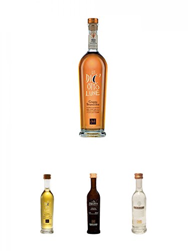 Marzadro Grappa 18Lune 0,7 Liter + Marzadro Grappa 18Lune 0,04 Liter MINIATUR + Marzadro LA TRENTINA morbida 0,04 Liter MINIATUR + Marzadro Anfora Grappa Trentina 0,04 Liter MINIATUR von Unbekannt