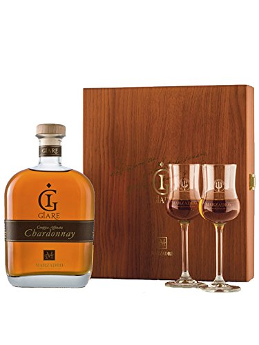 Marzadro Grappa GIARE Chardonnay 0,7 Liter + 2 Gläser in edler Holzkiste Marzadro Grappa GIARE Chardonnay 0,7 Liter + 2 Gläser in edler Holzkiste von Unbekannt
