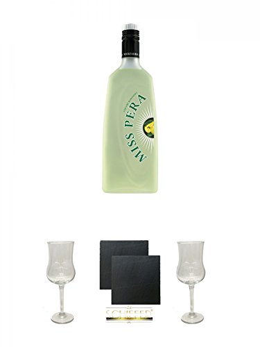 Marzadro Miss Pera - Birnen Likör 0,7 Liter + Marzadro Grappa Gläser mit Eichstrich 2cl und 4cl 1 Stück + Schiefer Glasuntersetzer eckig ca. 9,5 cm Ø 2 Stück + Marzadro Grappa Gläser mit Eichstrich 2cl und 4cl 1 Stück Marzadro Miss Pera - Birnen Likör 0,7 Liter + Marzadro Grappa Gläser mit Eichstrich 2cl und 4cl 1 Stück + Schiefer Glasuntersetzer eckig ca. 9,5 cm Ø 2 Stück + Marzadro Grappa Gläser mit Eichstrich 2cl und 4cl 1 Stück von Unbekannt