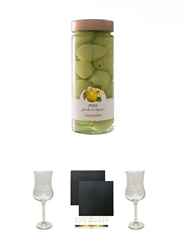 Marzadro Vaso Frutta Pere S.Lucia - Birnen Likör 0,35 Liter mit Früchten + Marzadro Grappa Gläser mit Eichstrich 2cl und 4cl 1 Stück + Schiefer Glasuntersetzer eckig ca. 9,5 cm Ø 2 Stück + Marzadro Grappa Gläser mit Eichstrich 2cl und 4cl 1 Stück Marzadro Vaso Frutta Pere S.Lucia - Birnen Likör 0,35 Liter mit Früchten + Marzadro Grappa Gläser mit Eichstrich 2cl und 4cl 1 Stück + Schiefer Glasuntersetzer eckig ca. 9,5 cm Ø 2 Stück + Marzadro Grappa Gläser mit Eichstrich 2cl und 4cl 1 Stück von Unbekannt