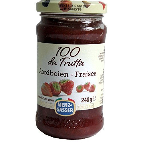 Menz & Gasser Fruitbeleg met Aardbeien 240g Glas (Fruchtaufstrich mit Erdbeeren) von Unbekannt