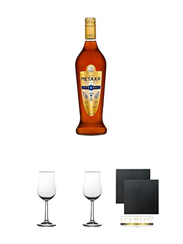 Metaxa 7* Sterne Weinbrand Brandy 1,0 Liter + Geschenkset von Diverse