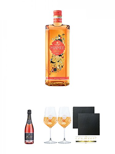 Miamee Orange Goldwasser Likör 0,7 Liter + Freixenet Carta Rosado Seco Trocken Spanien 0,75 Liter + Miamee Goldwasser Cocktail Gläser mit 5cl Eichstrich 2 Stück + Schiefer Glasuntersetzer eckig ca. 9,5 cm Ø 2 Stück Miamee Orange Goldwasser Likör 0,7 Liter + Freixenet Carta Rosado Seco Trocken Spanien 0,75 Liter + Miamee Goldwasser Cocktail Gläser mit 5cl Eichstrich 2 Stück + Schiefer Glasuntersetzer eckig ca. 9,5 cm Ø 2 Stück von Unbekannt