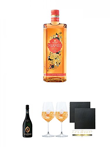 Miamee Orange Goldwasser Likör 0,7 Liter + Fürst von Metternich Riesling Sekt Trocken Deutschland 0,75 Liter + Miamee Goldwasser Cocktail Gläser mit 5cl Eichstrich 2 Stück + Schiefer Glasuntersetzer eckig ca. 9,5 cm Ø 2 Stück Miamee Orange Goldwasser Likör 0,7 Liter + Fürst von Metternich Riesling Sekt Trocken Deutschland 0,75 Liter + Miamee Goldwasser Cocktail Gläser mit 5cl Eichstrich 2 Stück + Schiefer Glasuntersetzer eckig ca. 9,5 cm Ø 2 Stück von Unbekannt
